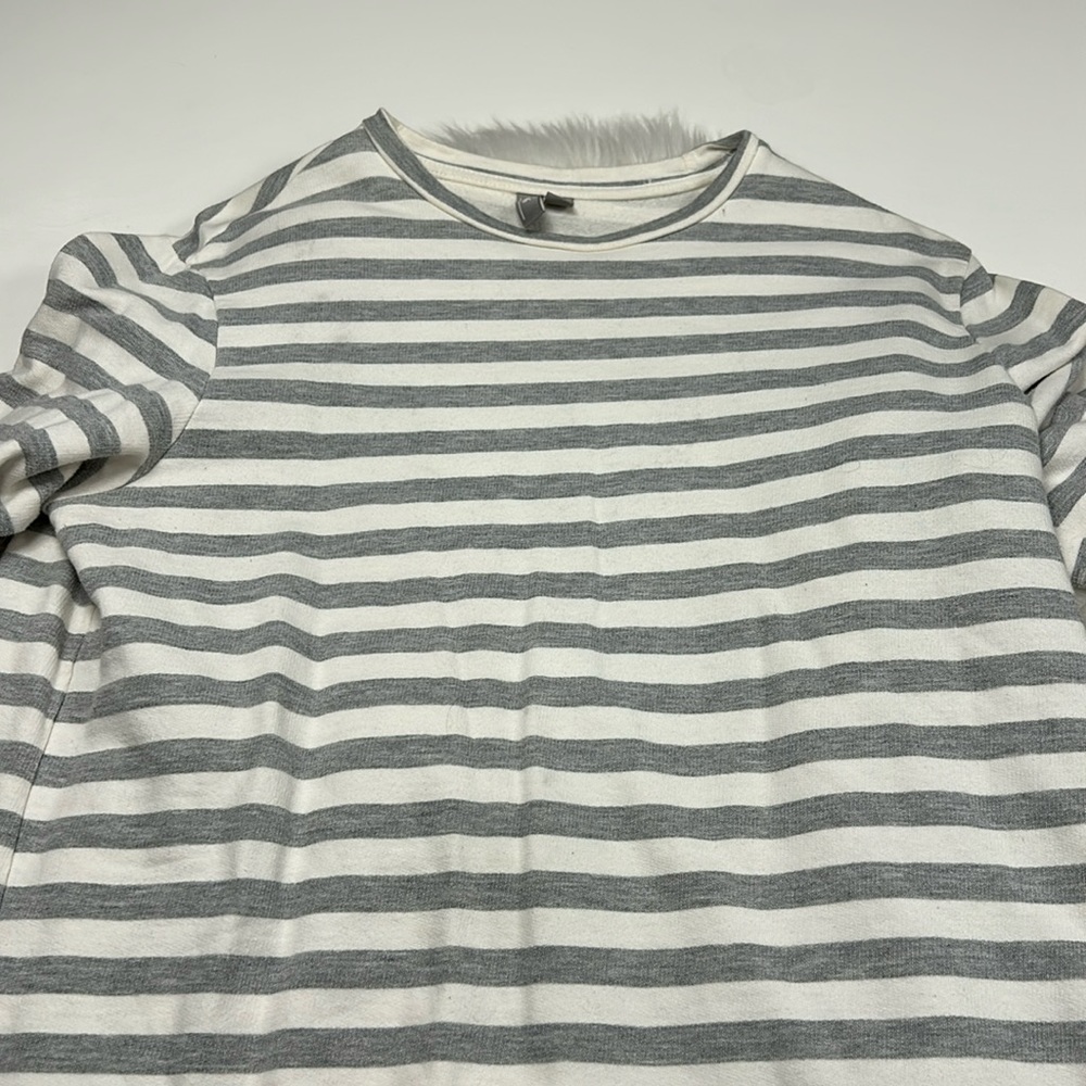 ASOS Gray and White Striped Long Sleeve Sweatshirt Dress Size 6